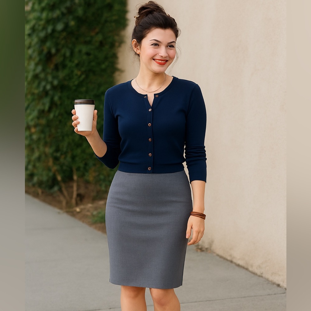 Calvin Klein Charcoal Pencil Skirt